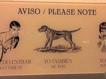 Imagen del cartel que se puede contemplar a la entrada de la peluquería Imagen del cartel que se puede contemplar a la entrada de la peluquería