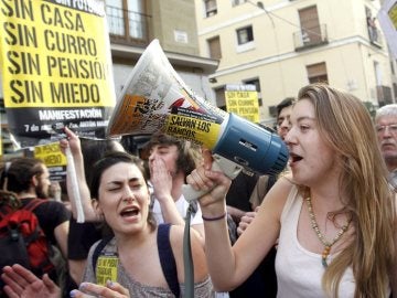 Manifestación de jóvenes para reivindicar un trabajo digno.