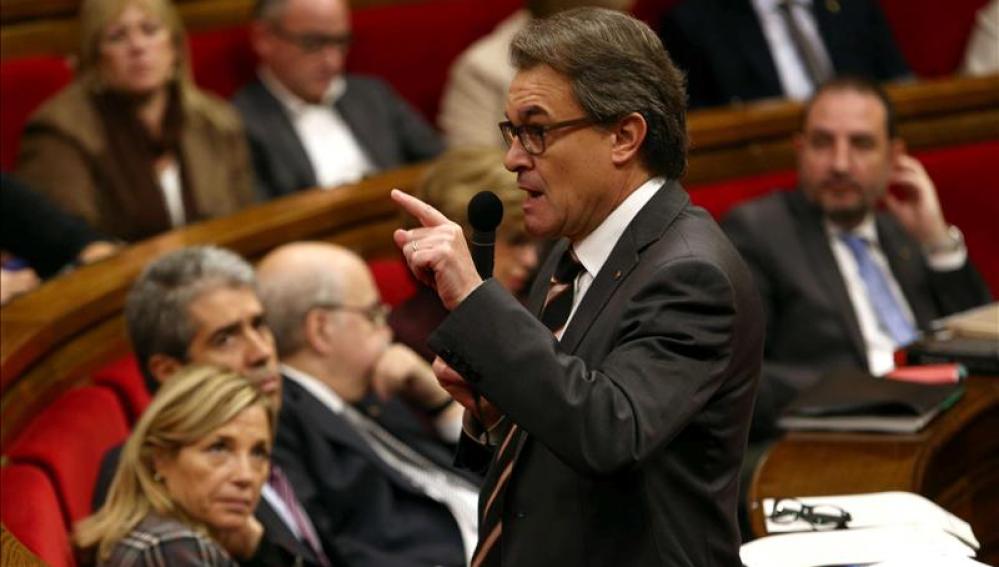 Artur Mas habla en el Parlament catalán