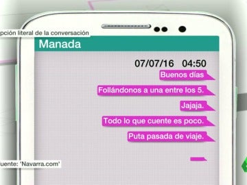 La conversación de 'La Manada' por violación en San Fermín La conversación de 'La Manada' por violación en San Fermín