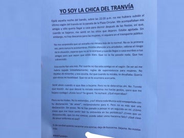 Respuesta de la "Chica del tranvía" de Murcia
