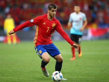 Morata, en un partido con la selección española Morata, en un partido con la selección española