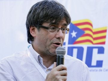 Carles Puigdemont en un acto en Sant Esteve de Palautordera