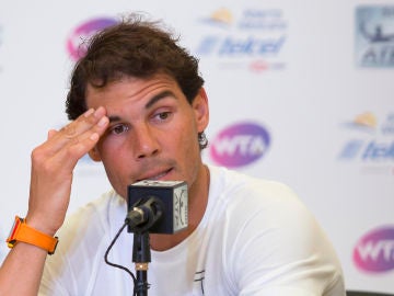 Nadal, durante la rueda de prensa Nadal, durante la rueda de prensa