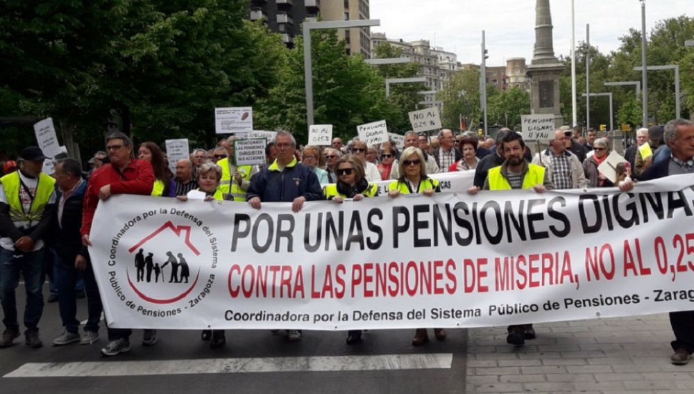 Manifestación por pensiones dignas en Zaragoza