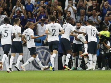 Francia celebra un gol Francia celebra un gol