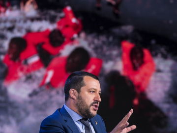 Salvini en la televisión italiana Salvini en la televisión italiana