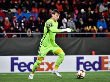 Andriy Lunin, durante un partido de Europa League Andriy Lunin, durante un partido de Europa League