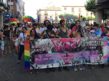 Manifestantes en Alcalá de Henares por la igualdad de los trans Manifestantes en Alcalá de Henares por la igualdad de los trans