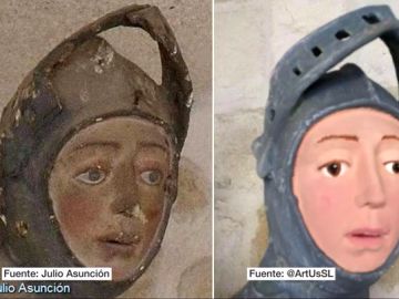 'Ecce Homo' a la Navarra: la polémica restauración del San Jorge de la iglesia de San Miguel de Estella 'Ecce Homo' a la Navarra: la polémica restauración del San Jorge de la iglesia de San Miguel de Estella