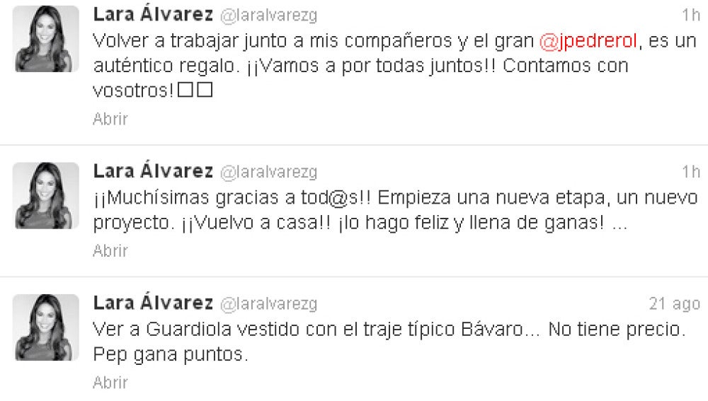 Lara Álvarez en Twitter
