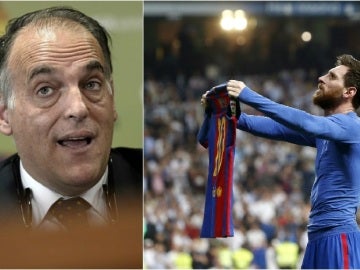 Javier Tebas valora la celebración de Messi en el Bernabéu