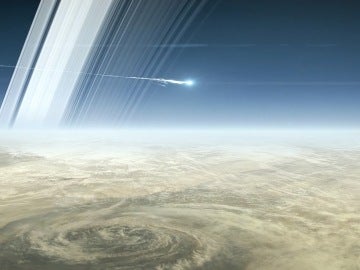 Sonda Cassini entrando en la atmósfera de Saturno