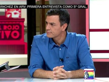 Pedro Sánchez, durante su entrevista en Al Rojo Vivo Pedro Sánchez, durante su entrevista en Al Rojo Vivo