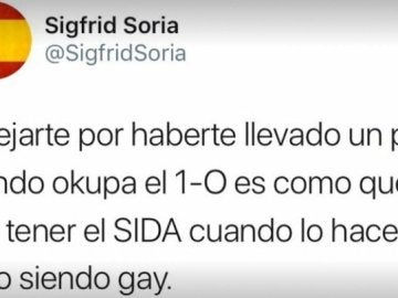 Tuit de Sigfrid Soria, exdiputado del PP Tuit de Sigfrid Soria, exdiputado del PP