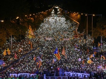 Multitudinaria manifestación en Barcelona