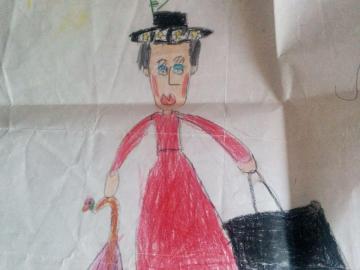 Mi dibujo de Mary Poppins cuando tenía 5 años Mi dibujo de Mary Poppins cuando tenía 5 años
