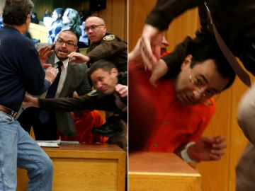 Un padre de víctimas de Nassar trata de agredir al doctor