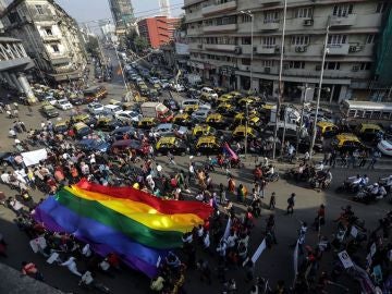 Manifestación LGTBI en India Manifestación LGTBI en India