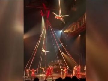 Momentos antes de la muerte del acróbata del Circo del Sol Momentos antes de la muerte del acróbata del Circo del Sol
