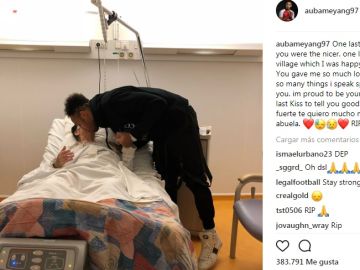 El mensaje de Aubameyang en redes El mensaje de Aubameyang en redes