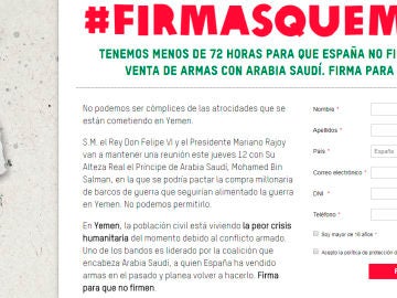 #FirmasQueMatan, contra la venta de armas a Arabia Saudí #FirmasQueMatan, contra la venta de armas a Arabia Saudí