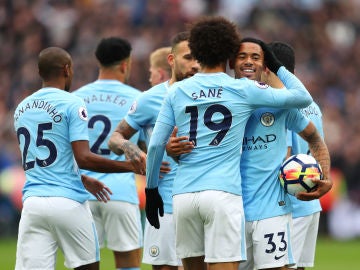 El Manchester City celebrando un gol El Manchester City celebrando un gol