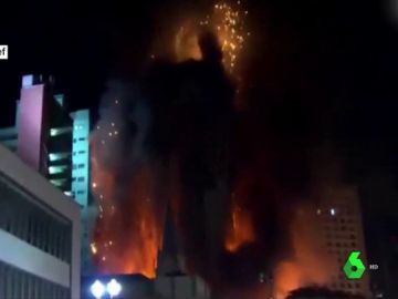 Incendio de la antigua sede de la policía de Sao Paulo