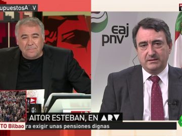 <p>Aitor Esteban, sobre un Gobierno con 84 diputados: "Ibarretxe ganó con gran diferencia y el PP apoyó al PSE"</p> <p>Aitor Esteban, sobre un Gobierno con 84 diputados: "Ibarretxe ganó con gran diferencia y el PP apoyó al PSE"</p>