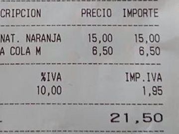 Cuenta de un bar en Palma de Mallorca Cuenta de un bar en Palma de Mallorca