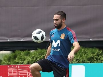 Dani Carvajal, en un entrenamiento en Krasnodar Dani Carvajal, en un entrenamiento en Krasnodar