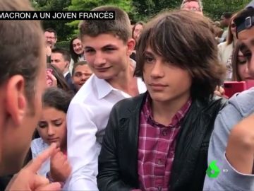 El joven al que abroncó Macron El joven al que abroncó Macron