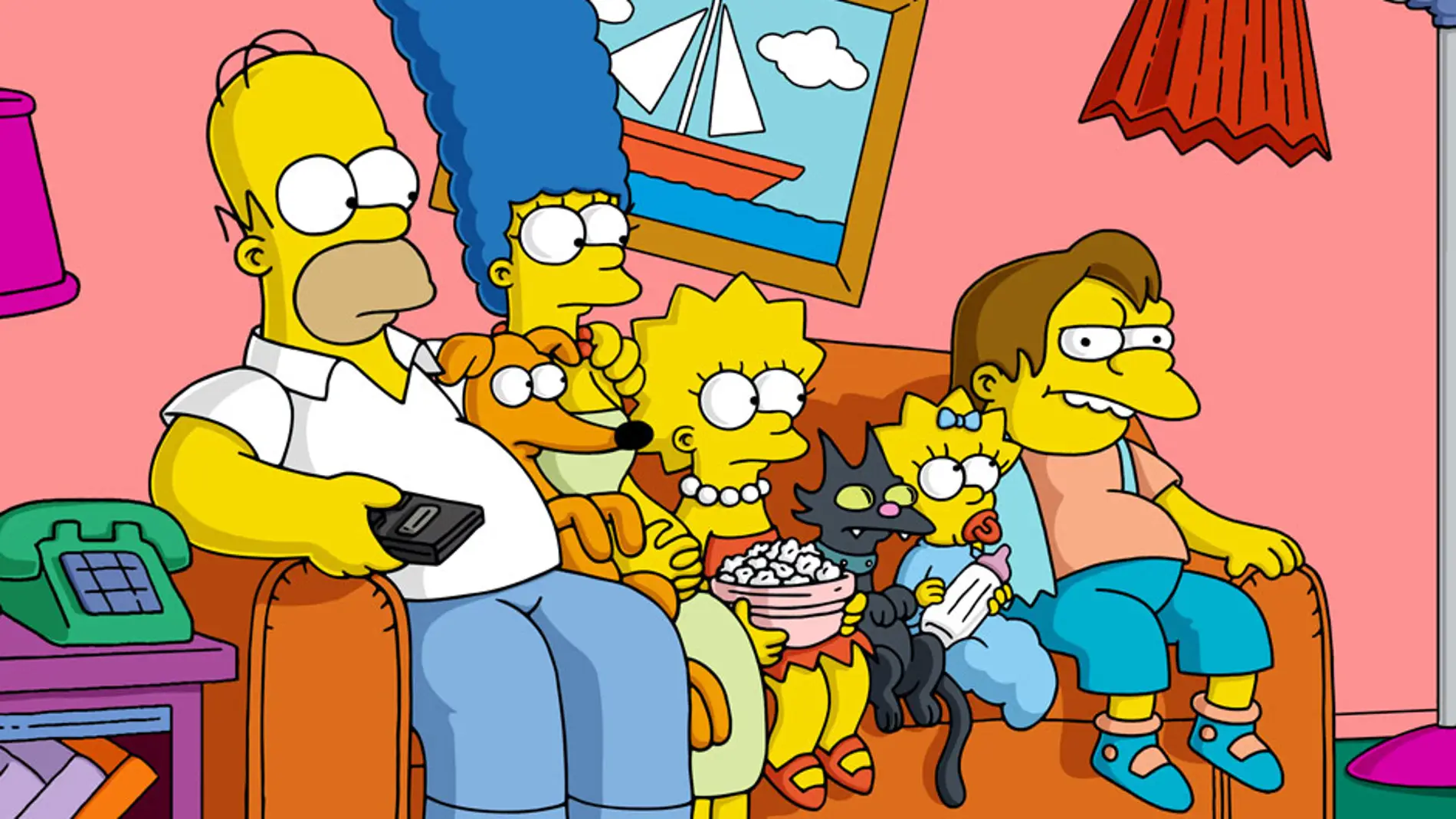 La familia Simpson en el sofá