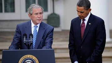 Obama y Bush, juntos
