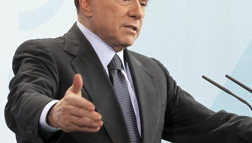 Silvio Berlusconi en un acto público de su partido.