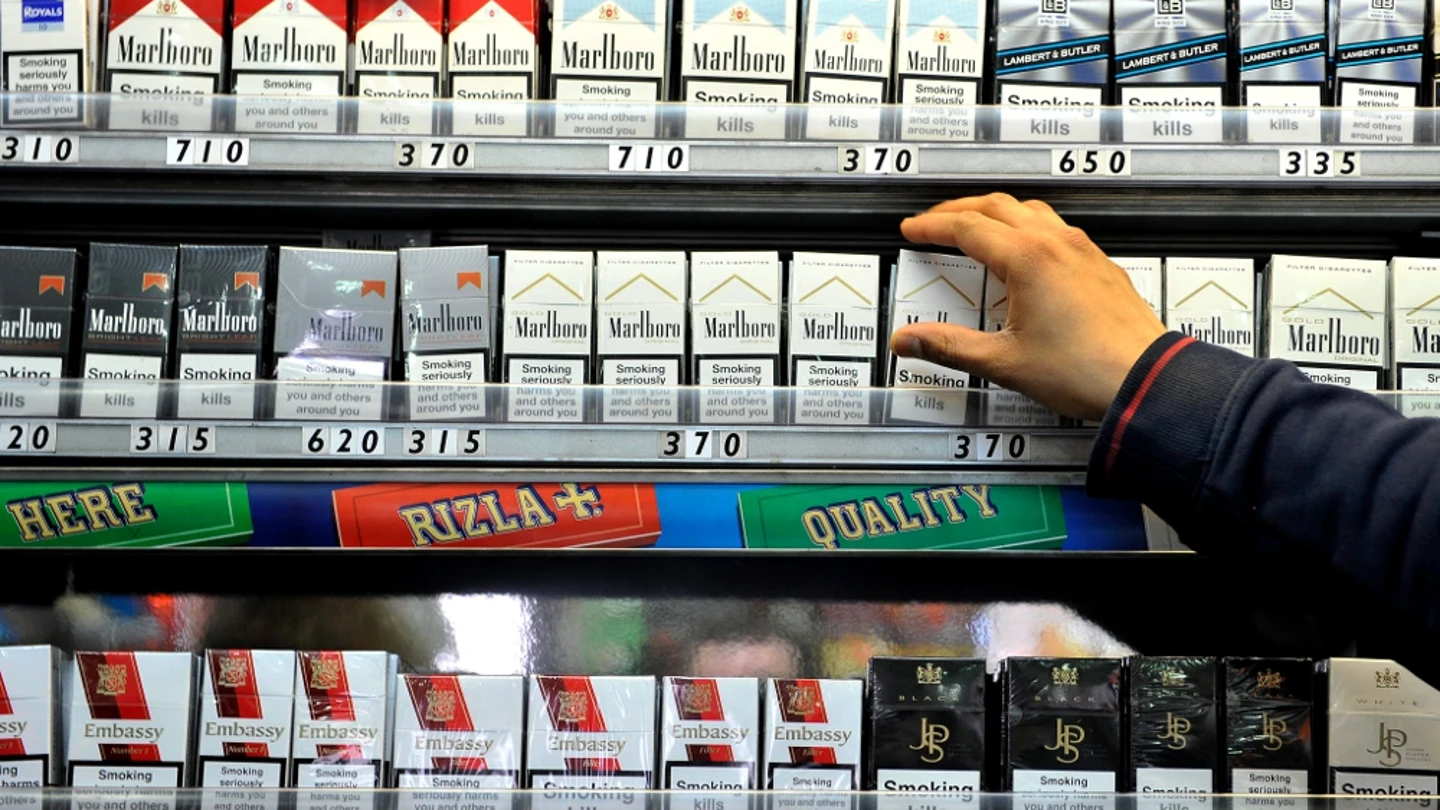 Cajetillas de tabaco en una tienda de Londres Cajetillas de tabaco en una tienda de Londres