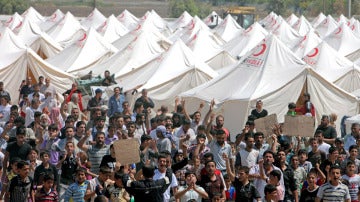 Un campamento de refugiados en Siria