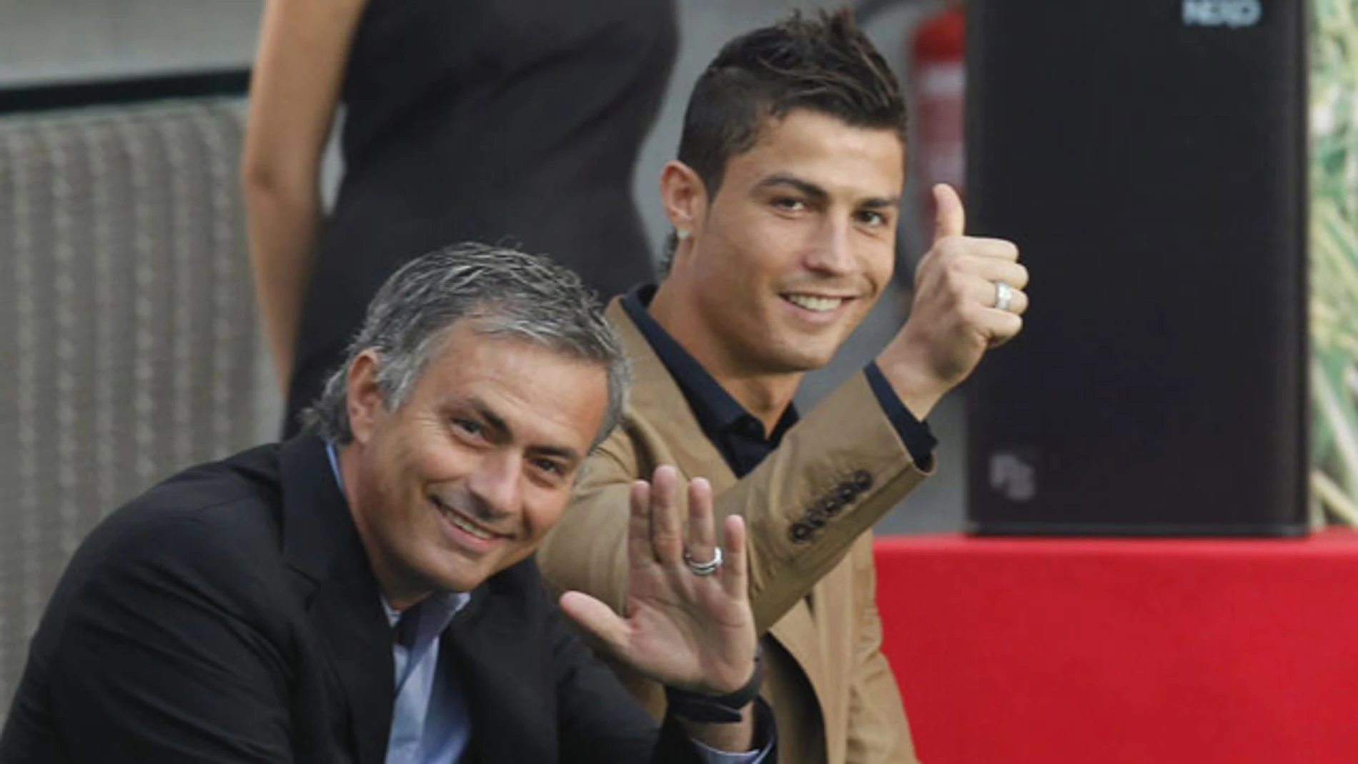 Mourinho y Cristiano Ronaldo en una recogida de premios