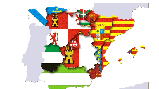 Mapa de España con las banderas de las CC.AA Mapa de España con las banderas de las CC.AA