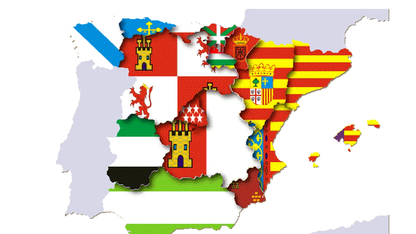 Mapa de España con las banderas de las CC.AA Mapa de España con las banderas de las CC.AA
