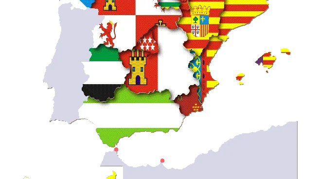 Mapa de España con las banderas de las CC.AA