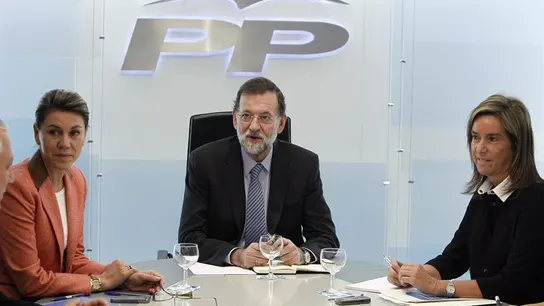 Mariano Rajoy junto a María Dolores de Cospedal y Ana Mato Mariano Rajoy junto a María Dolores de Cospedal y Ana Mato