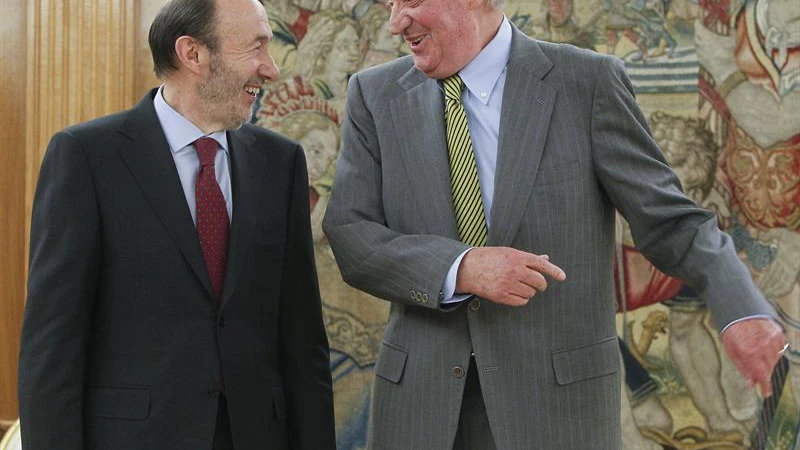 Rubalcaba y el rey en la Zarzuela