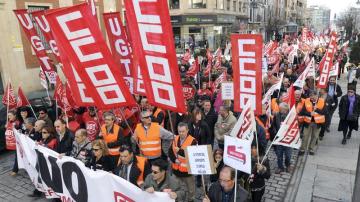 Manifestación en León contra la reforma laboral