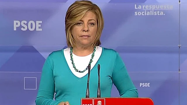 Elena Valenciano, en la sede del PSOE