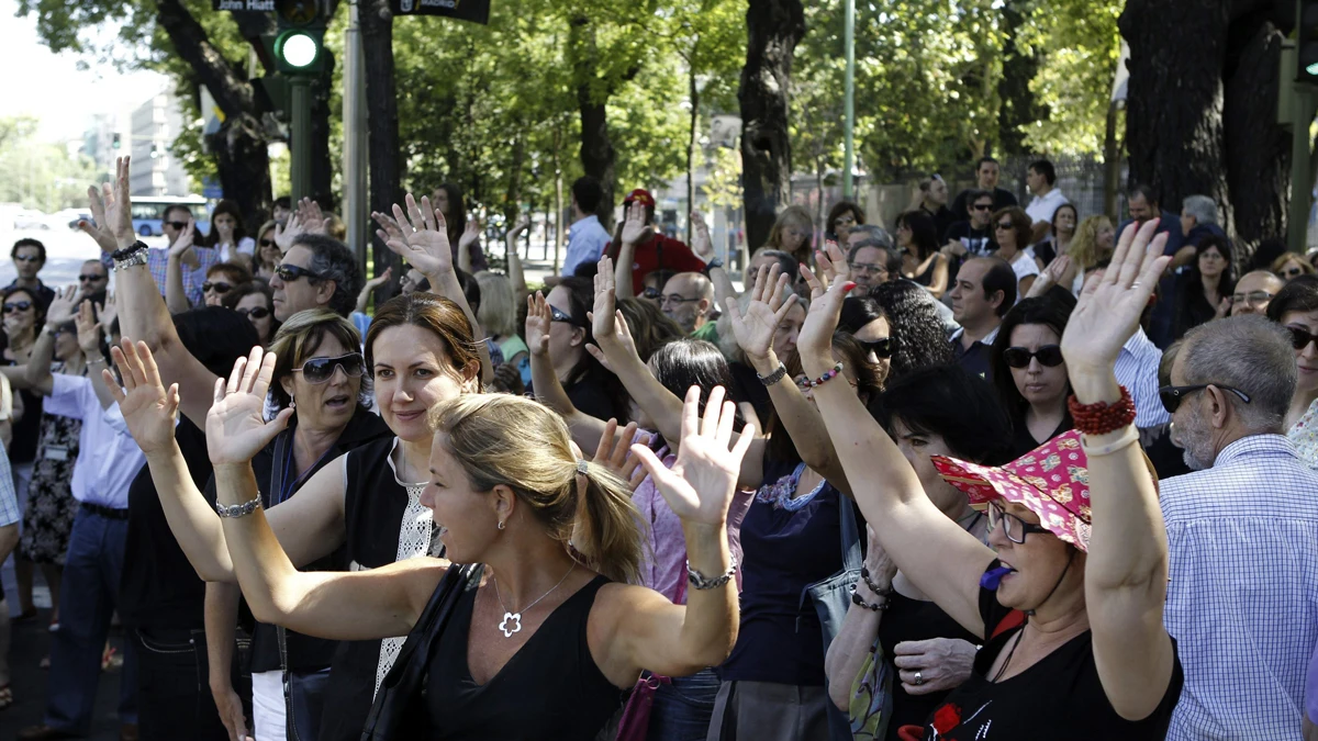 Nuevas protestas de los funcionarios públicos en Madrid