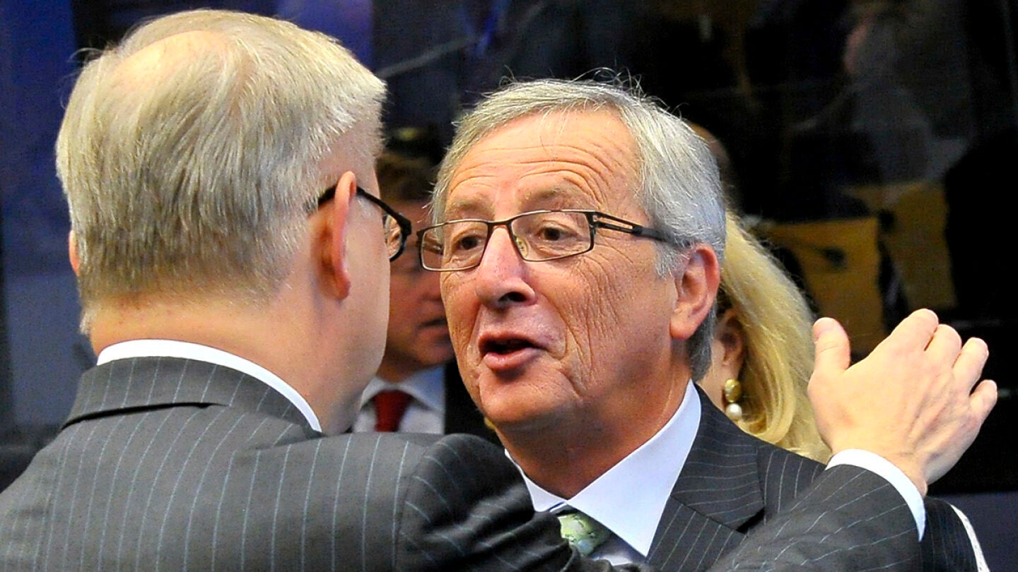  Jean Claude Juncker, antes de la reuni&oacute;n de los ministros de Econom&iacute;a de la zona euro.