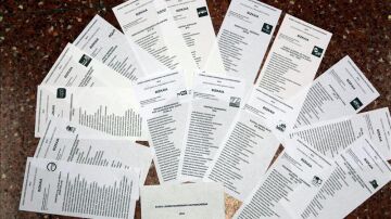 Papeletas para votar en las elecciones del País Vasco en 2012
