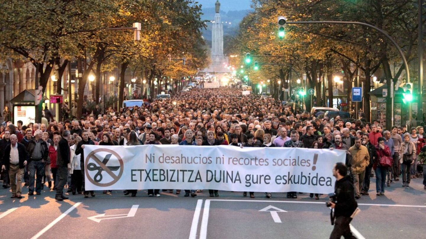 Manifestaci&oacute;n desahucios Bilbao