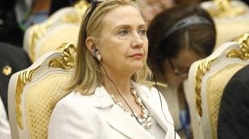 Hillary Clinton durante un acto en Camboya. 